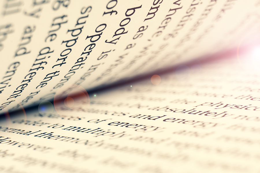 An open book close up